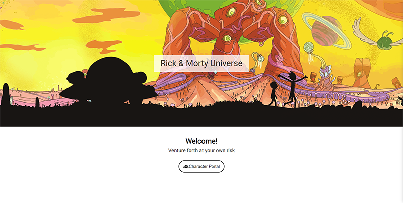 Rick and Morty Home page